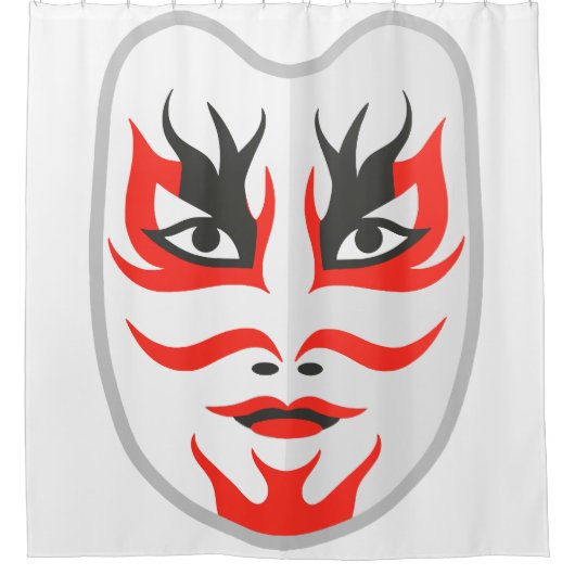 Japanische Maske Duschvorhang (Vorderseite)