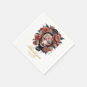 Japanische Maske mit Blume Serviette (Ecke)