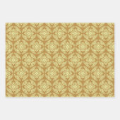 Japanische Medaillonmuster, Gold, Grau, Grün Geschenkpapier Set (Vorderseite)