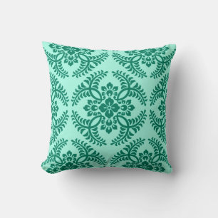 Japanische Medallion Muster, Aqua und Türkis Kissen