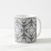 Japanische Medallion-Muster, grau/grau/weiß Kaffeetasse (VorderseiteRechts)
