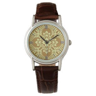 Japanische Medallion Muster, Mustard Yellow Armbanduhr