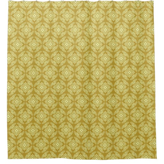 Japanische Medallion Muster, Mustard Yellow Duschvorhang (Vorderseite)