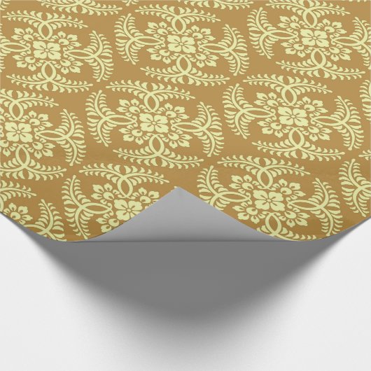 Japanische Medallion Muster, Mustard Yellow Geschenkpapier (Ecke)