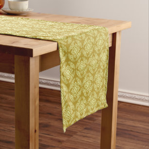 Japanische Medallion Muster, Mustard Yellow Kurzer Tischläufer