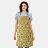 Japanische Medallion Muster, Mustard Yellow Schürze (Getragen)