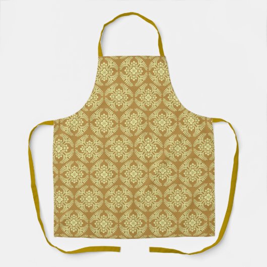 Japanische Medallion Muster, Mustard Yellow Schürze (Vorderseite)