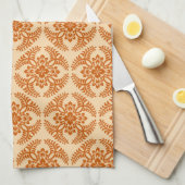 Japanische Medallion Muster, Pastel Orange Geschirrtuch (Viertel Falte)