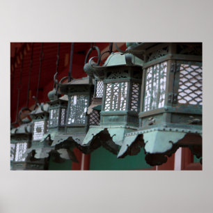 Japanische Metalllaternen Poster