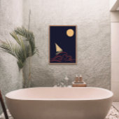 Japanische Mid Century Moon Wave Moderne Minimalis Poster