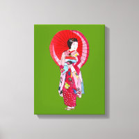 Japanische moderne Geisha-Kunst mit Schirm