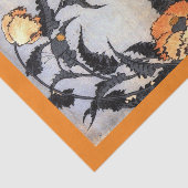 JAPANISCHE MOHNBLUMEN-DRUCK Seidenpapier ORANGE (Ausschnitt)