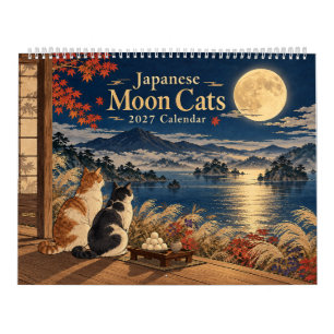 Japanische Mondkatzen 2027 Kalender Vintage Ukiy