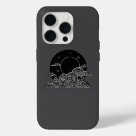 Japanische Mondwelle Minimalistisches Schwarz-Weiß Case-Mate iPhone Hülle