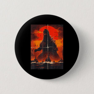 Japanische Monster Kriegsschiffe Kaiju Anime Männe Button