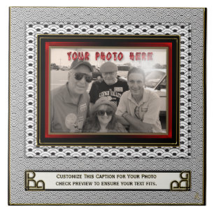 Japanische Muschel Muster + Foto-Tile (Personalisi Fliese