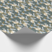 Japanische Muster für Vintage Kranvögel Geschenkpapier (Ecke)