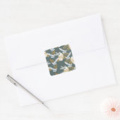 Japanische Muster für Vintage Kranvögel Quadratischer Aufkleber (Umschlag)