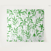 Japanische Muster-grüne Bambus-Blätter Wandteppich (Vorderseite (Horizontal))