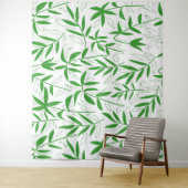 Japanische Muster-grüne Bambus-Blätter Wandteppich (Beispiel)