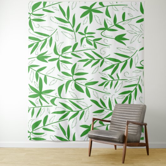 Japanische Muster-grüne Bambus-Blätter Wandteppich (Beispiel)
