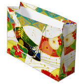 japanische Mustergeschenktasche Große Geschenktüte (Vorderseite Schrägansicht)