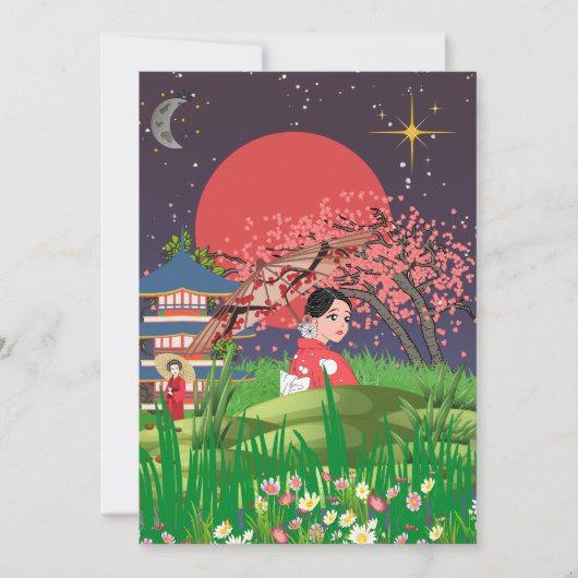 Japanische Nächte Dankeskarte (Vorderseite)