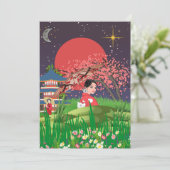 Japanische Nächte Dankeskarte (Stehend Vorderseite)