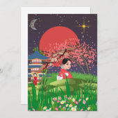 Japanische Nächte Dankeskarte (Vorne/Hinten)