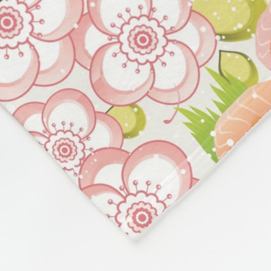 Japanische Nahrung: Sushi-Muster 2 Fleecedecke (Ecke)