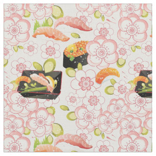 Japanische Nahrung: Sushi-Muster 2 Stoff