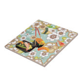 Japanische Nahrung: Sushi-Muster 4 Fliese (Seite)