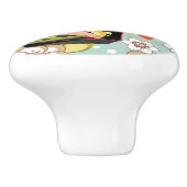 Japanische Nahrung: Sushi-Muster 4 Keramikknauf (Seitenansicht)