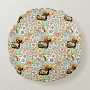 Japanische Nahrung: Sushi-Muster 4 Rundes Kissen