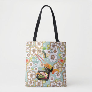 Japanische Nahrung: Sushi-Muster 4 Tasche
