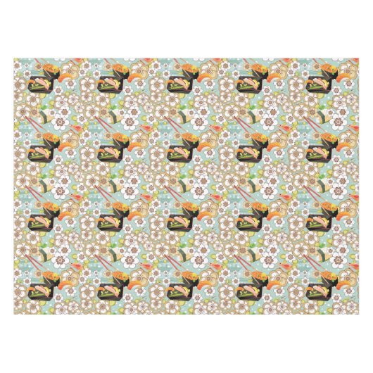 Japanische Nahrung: Sushi-Muster 4 Tischdecke (Vorderseite (Horizontal))