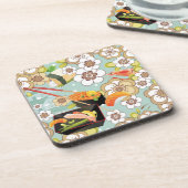 Japanische Nahrung: Sushi-Muster 4 Untersetzer (Linke Seite)