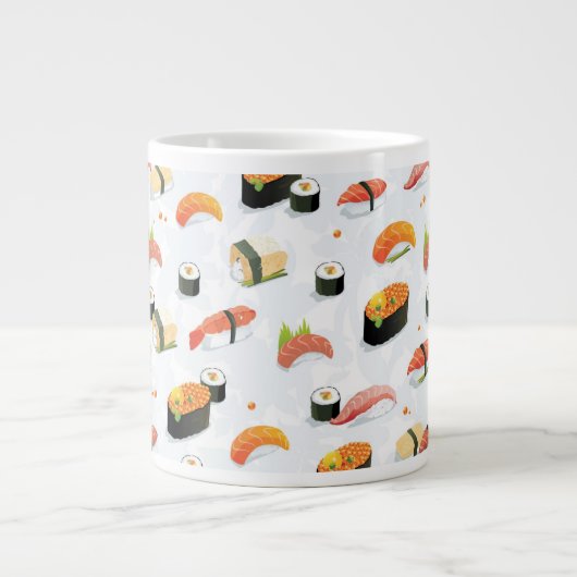 Japanische Nahrung: Sushi-Muster Jumbo-Tasse (Vorderseite)