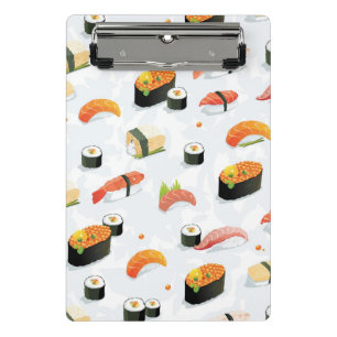 Japanische Nahrung: Sushi-Muster Mini Klemmbrett