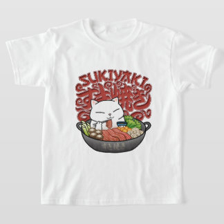 Japanische Nahrungssukiyaki-Katze T-Shirt