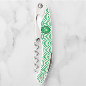 Japanische Nami Wave Muster und Monogram Kellnermesser (Vorderseite)
