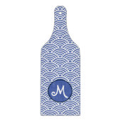 Japanische Nami Wave Muster und Monogram Schneidebrett (Vorderseite)