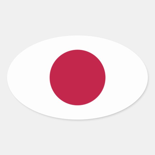Japanische Nationalflagge Ovaler Aufkleber (Vorderseite)