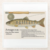 Japanische native Forelle – Amago Glasuntersetzer (Vorderseite)