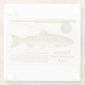 Japanische native Forelle – Yamame Glasuntersetzer (Rückseite)
