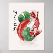 Japanische Natur Asien Koi Elegante Poster (Vorne)