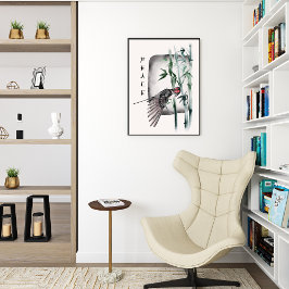 Japanische Natur Bird Asian Watercolor Poster