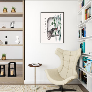 Japanische Natur Bird Asian Watercolor Poster