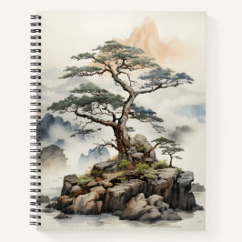 Japanische Natur Bonsai Tree Art Design Notizblock