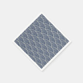 Japanische Navy Blue Ocean Waves Serviette (Ecke)